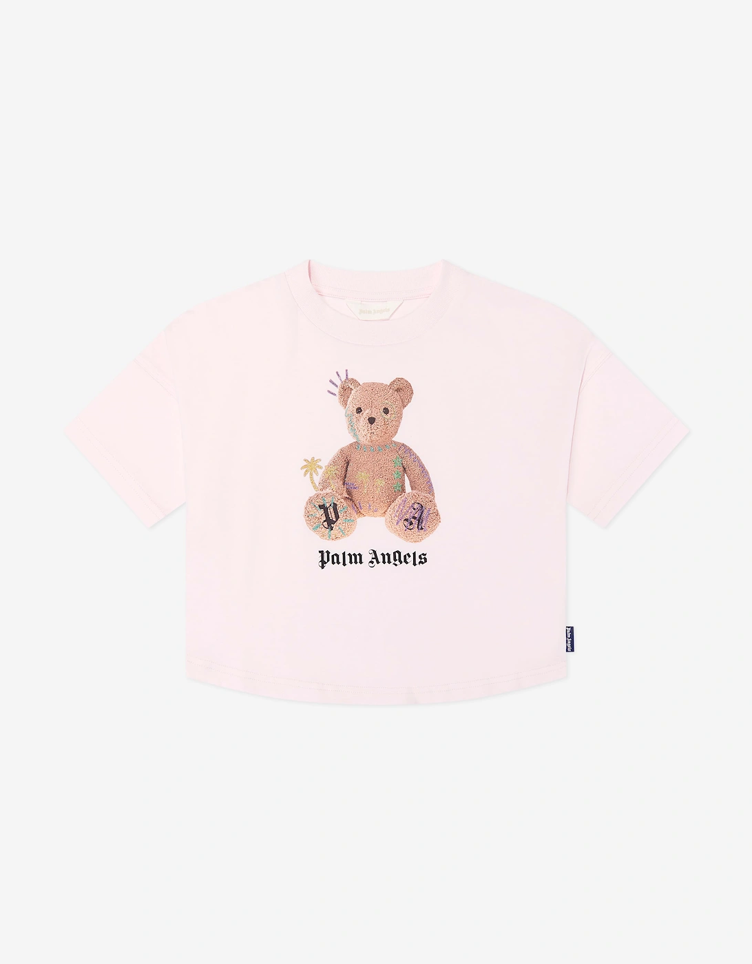 Palm Angels Girls Pink Teddy With Signs Jersey T-Shirt  - Size 4 Years Kids