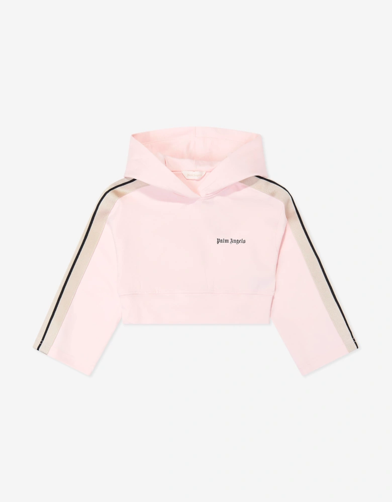 Palm Angels Girls Track Band Milan Stitch Hoodie in Pink