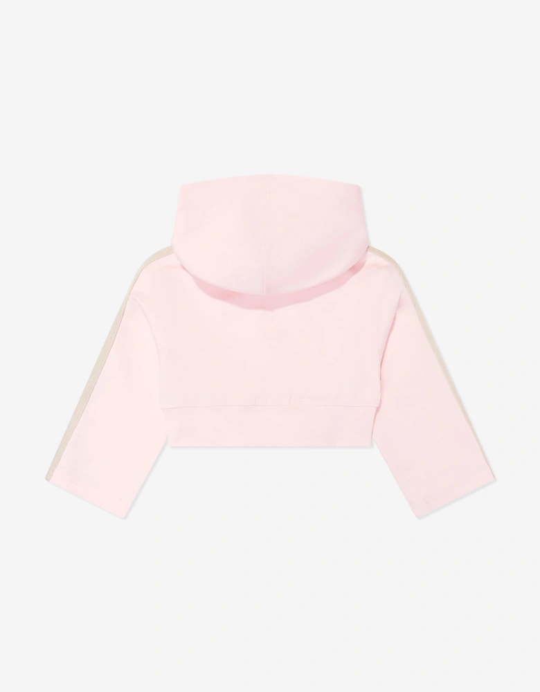 Palm Angels Girls Track Band Milan Stitch Hoodie in Pink