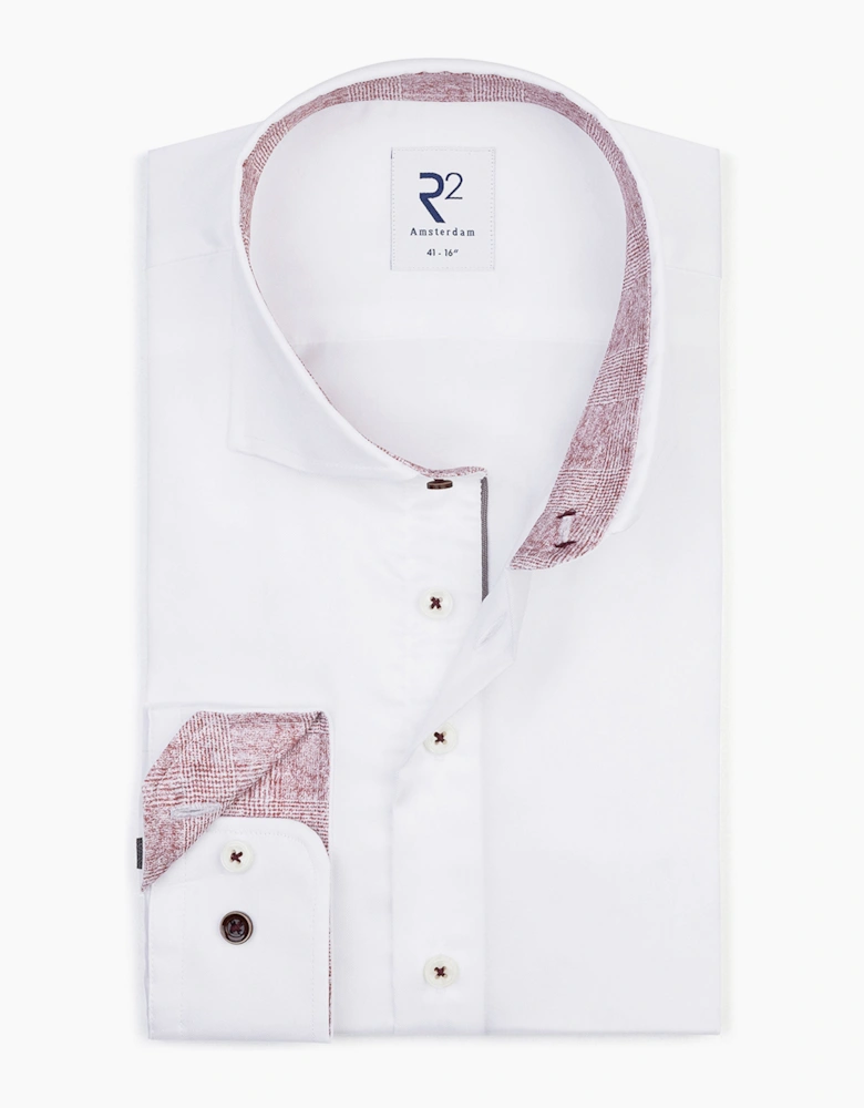 R2 CUT AWAY COLLAR LONG SLEEVED SHIRT WHITE