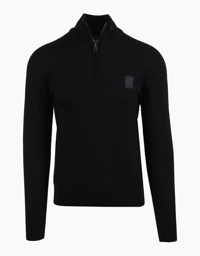 BELSTAFF COLDEN MERINO QUARTER ZIP BLACK