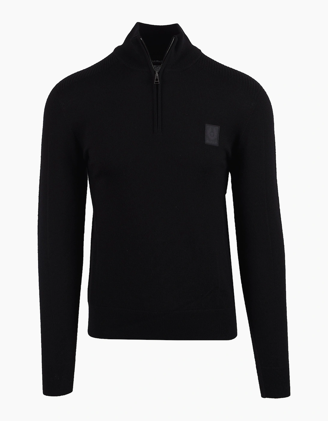 BELSTAFF COLDEN MERINO QUARTER ZIP BLACK