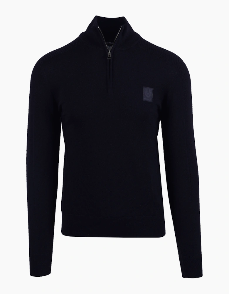 BELSTAFF COLDEN MERINO QUARTER ZIP DARK INK