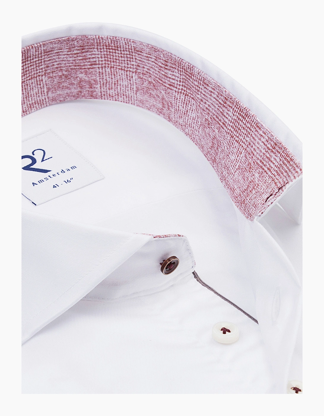 R2 CUT AWAY COLLAR LONG SLEEVED SHIRT WHITE