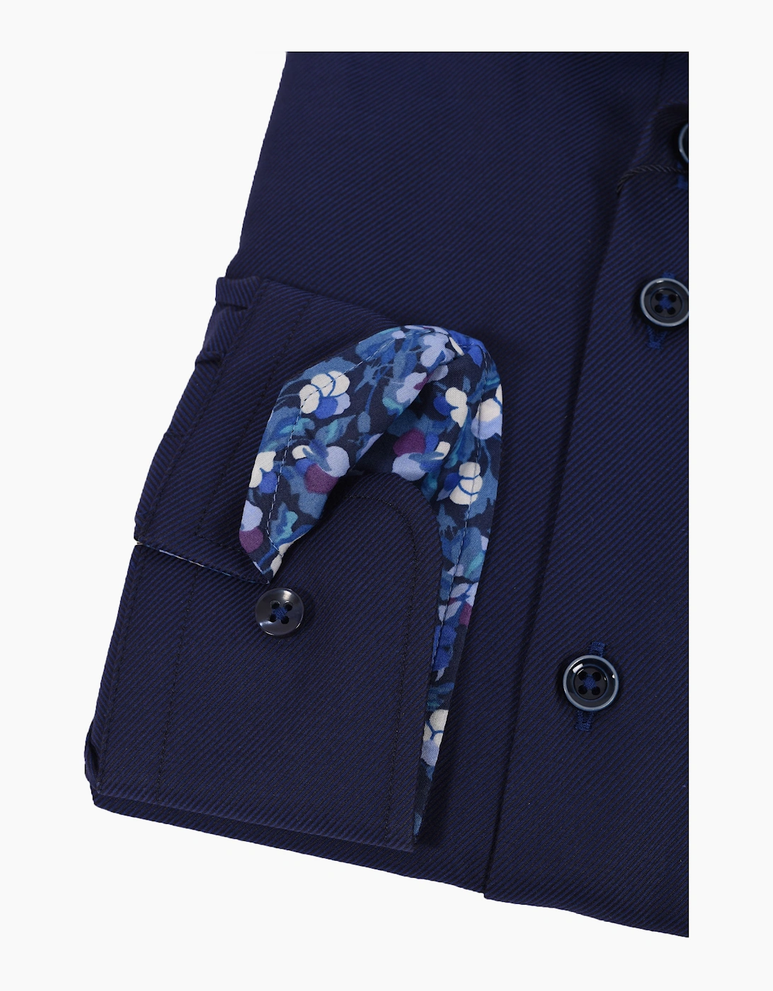 R2 CUT AWAY COLLAR LONG SLEEVED SHIRT NAVY