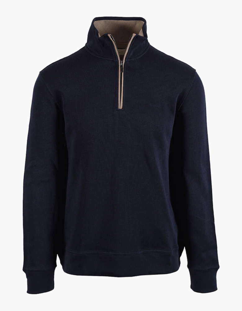 GANT SACKER RIB HALF ZIP EVENING BLUE