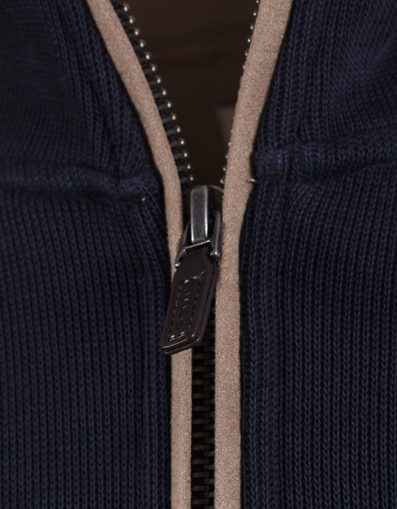 GANT SACKER RIB HALF ZIP EVENING BLUE