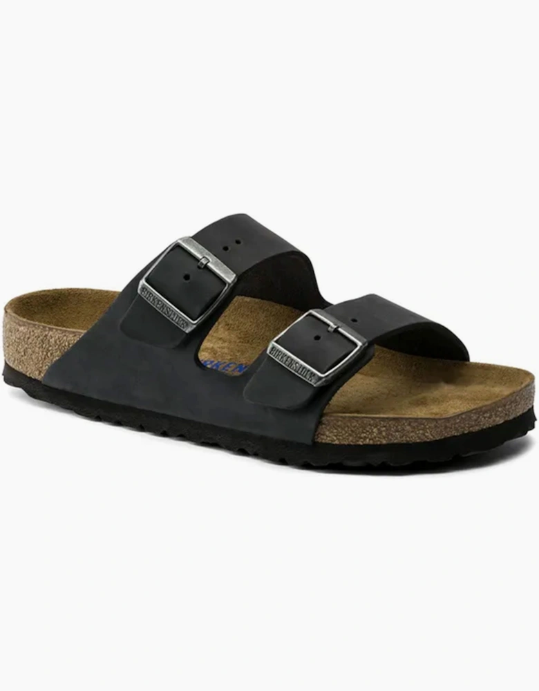 BIRKENSTOCK ARIZONA OILED LEATHER SANDAL BLACK