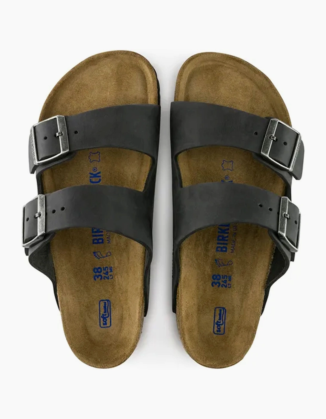 BIRKENSTOCK ARIZONA OILED LEATHER SANDAL BLACK