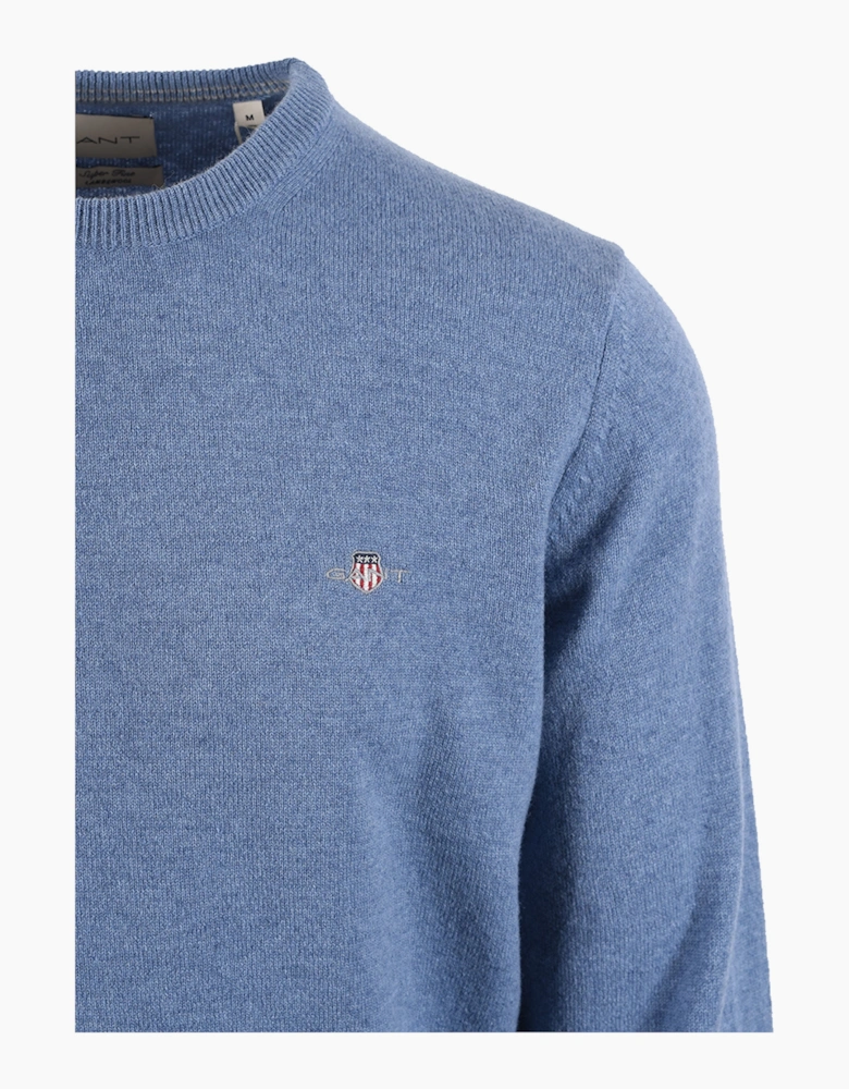 GANT SUPERFINE LAMBSWOOL CREW NECK BLUE HORIZON