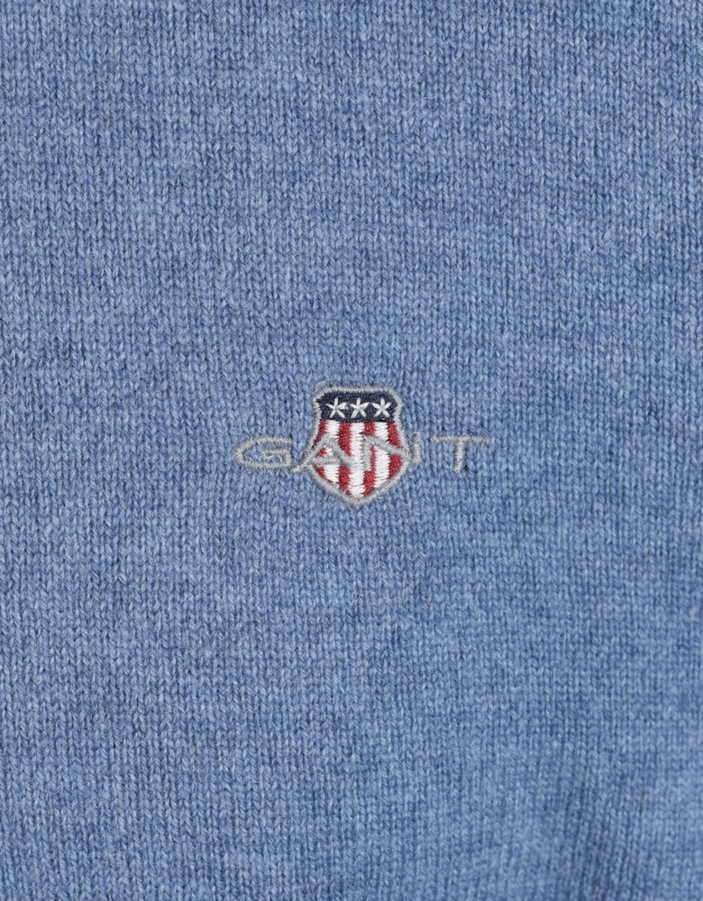 GANT SUPERFINE LAMBSWOOL CREW NECK BLUE HORIZON