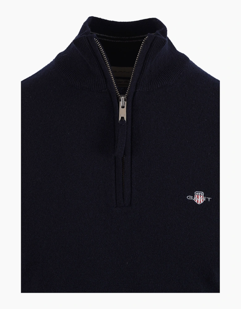 GANT SUPERFINE LAMBSWOOL HALF ZIP MARINE