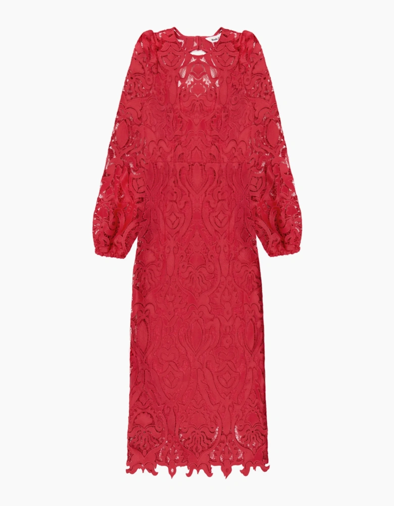 Kendall Red Lace Open Back Dress