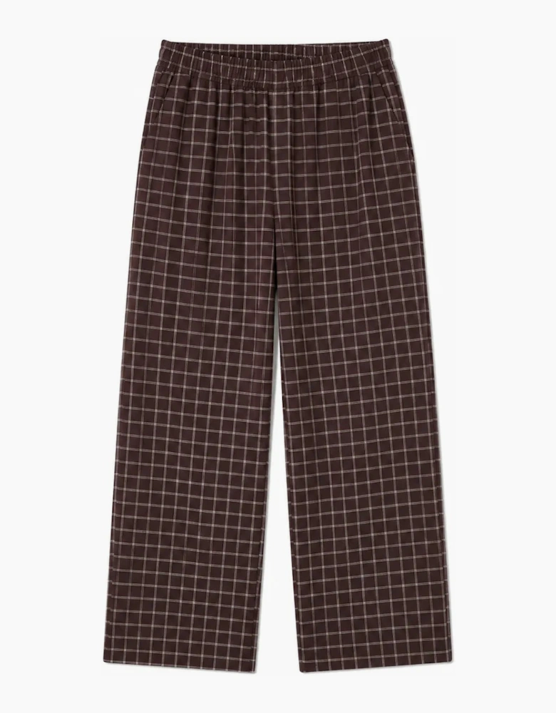 Brown Check Straight Leg Trouser