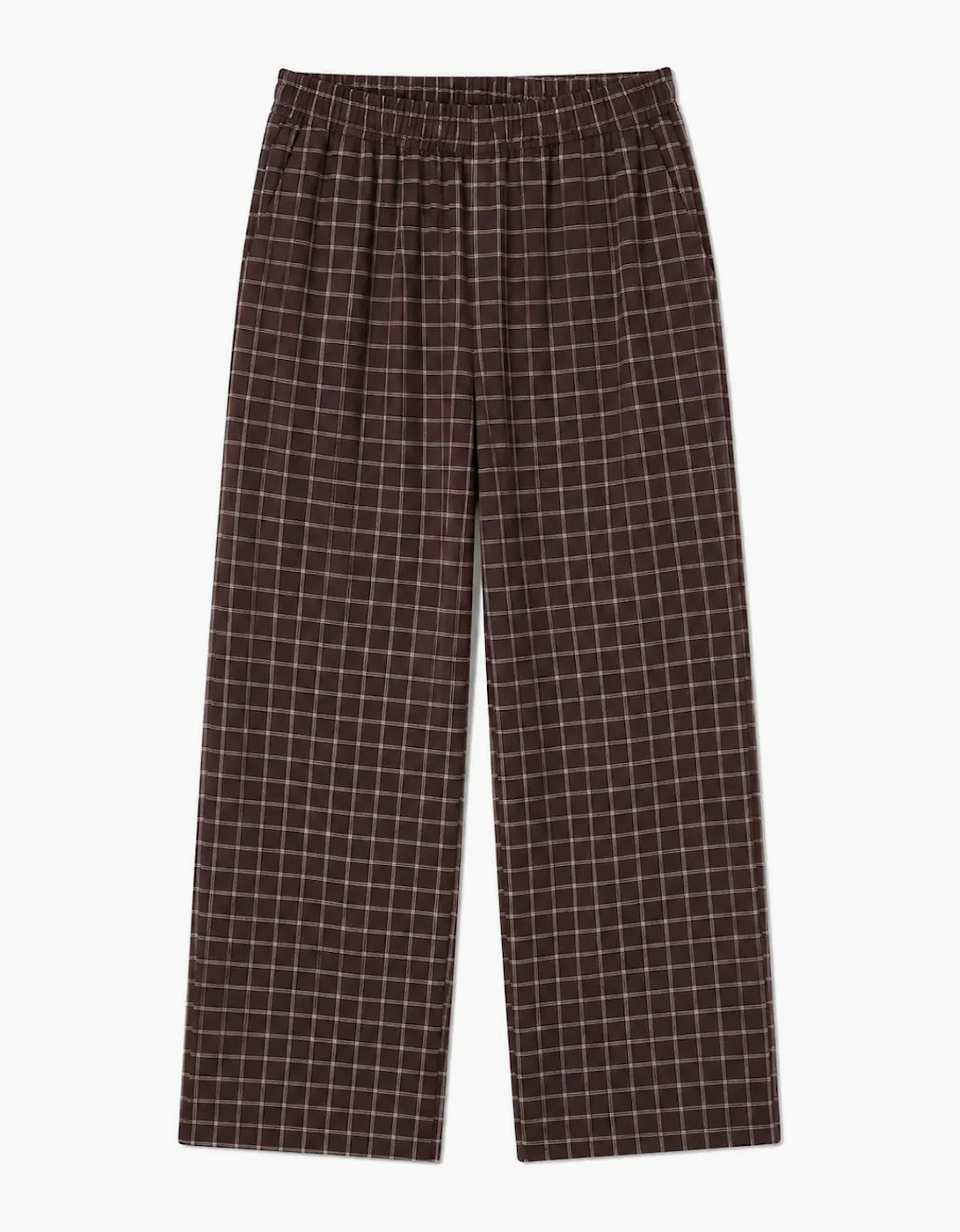 Brown Check Straight Leg Trouser