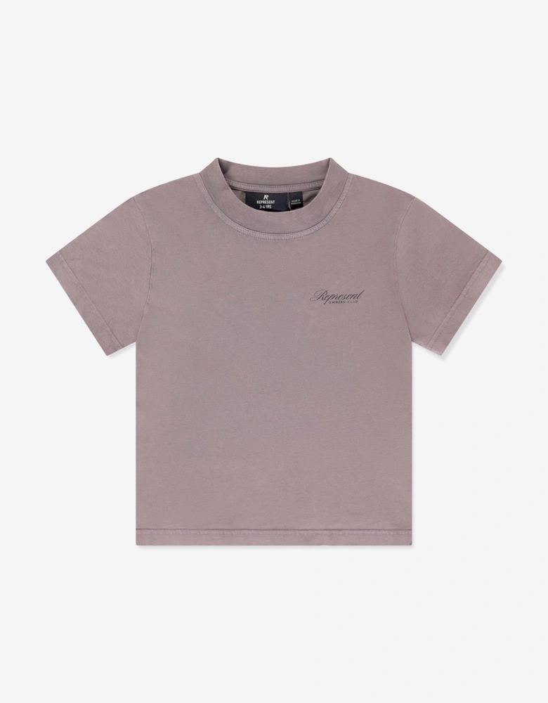 REPRESENT Kids Mini Owners Club Script T-Shirt in Brown