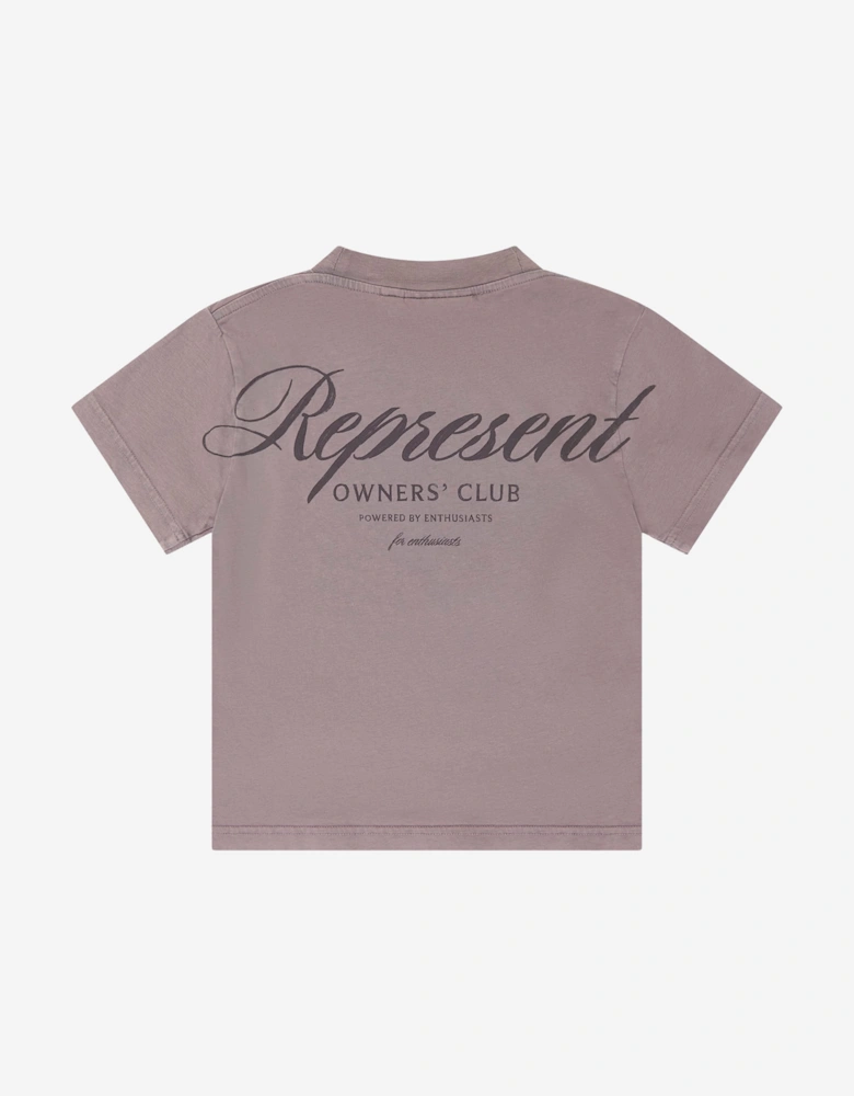 REPRESENT Kids Mini Owners Club Script T-Shirt in Brown
