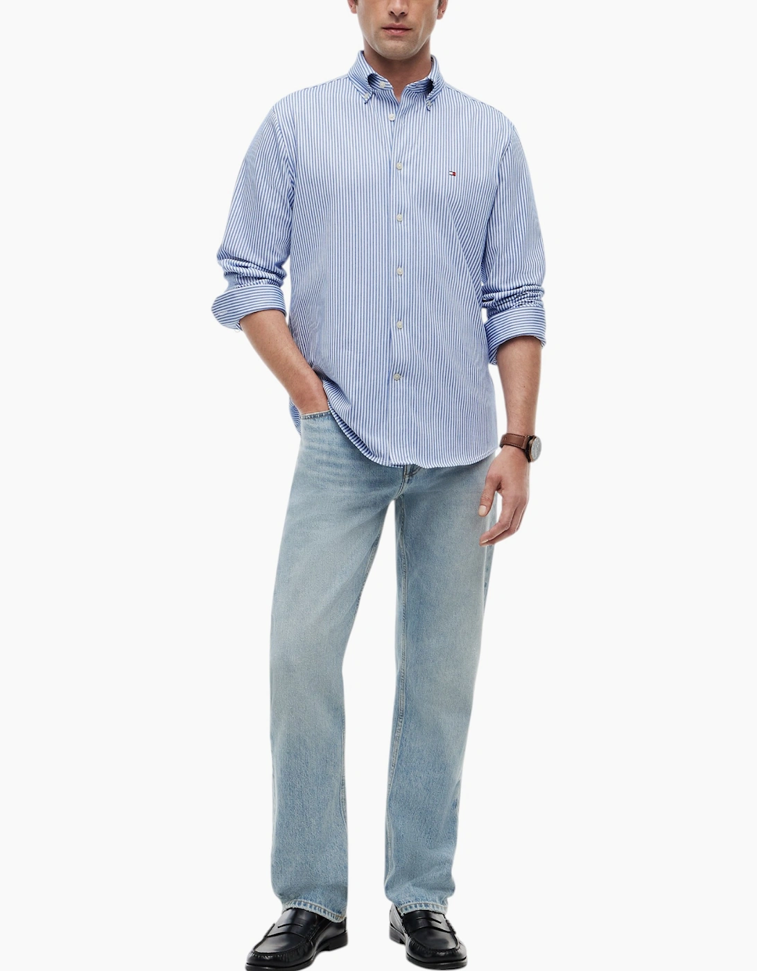 Tommy Hilfiger Mens Oxford Shirts Long Sleeve Cotton
