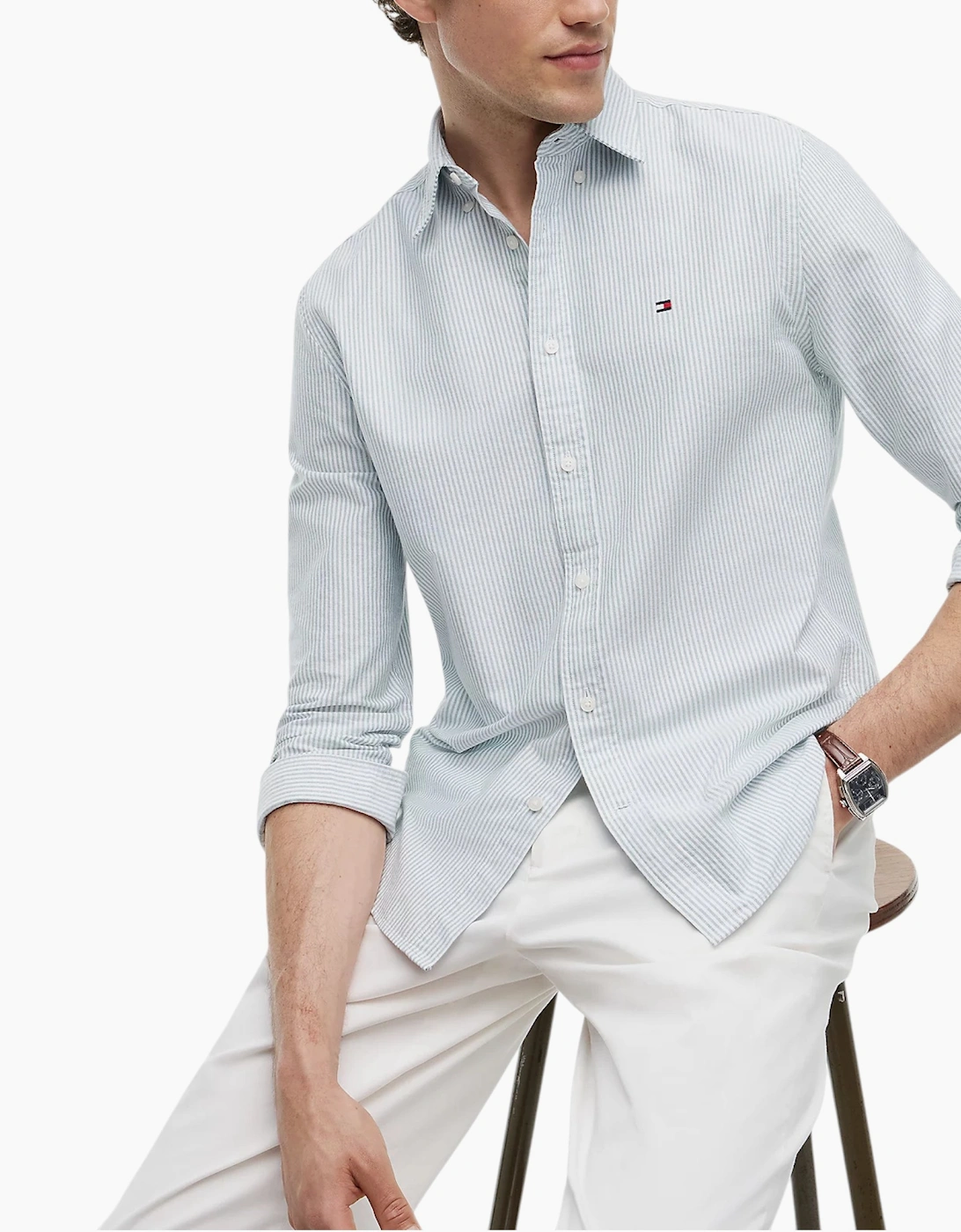 Tommy Hilfiger Mens Oxford Shirts Long Sleeve Cotton