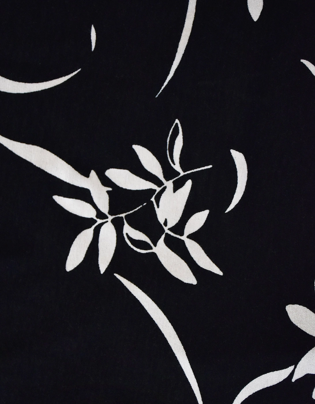 Mono Floral Print Jersey Tie Front Top
