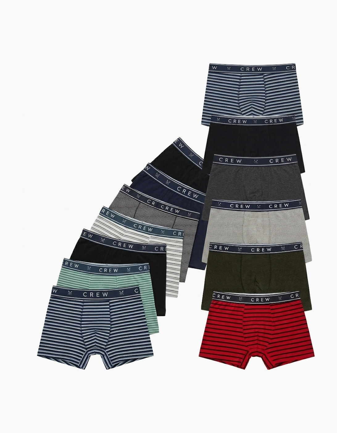 Crew Clothing Men's Crew Clothing Men's Boxer Assorted 3Pack Cotton Underwear - Red