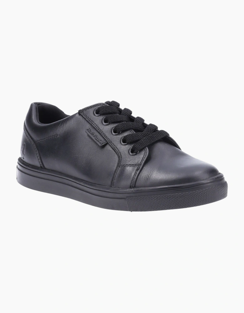 Hush Puppies Sam Senior Leather Black Lace-Up Shoes