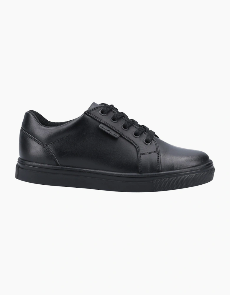Hush Puppies Sam Senior Leather Black Lace-Up Shoes