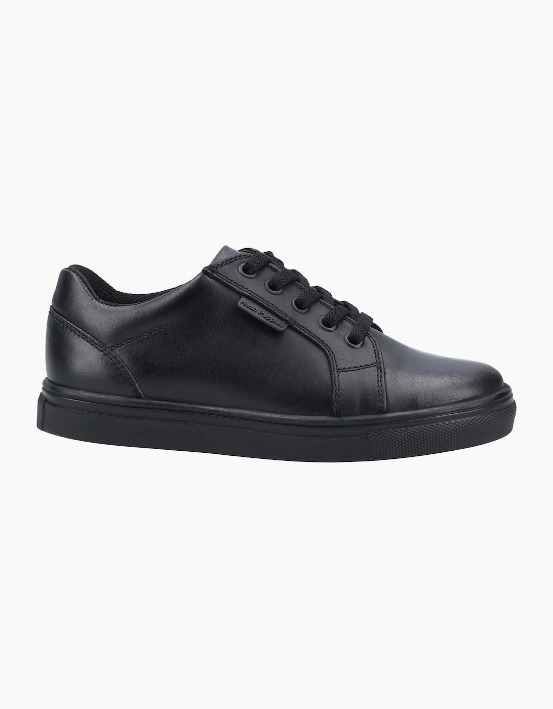 Hush Puppies Sam Senior Leather Black Lace-Up Shoes