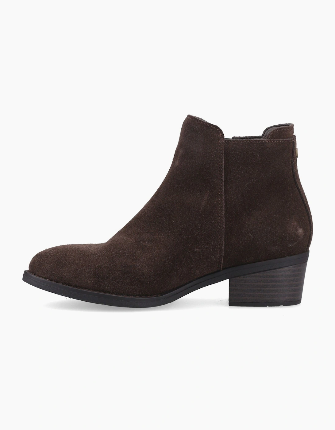 Hush Puppies Ingrid Suede Women's Chocolate Heeled Ankle Boots