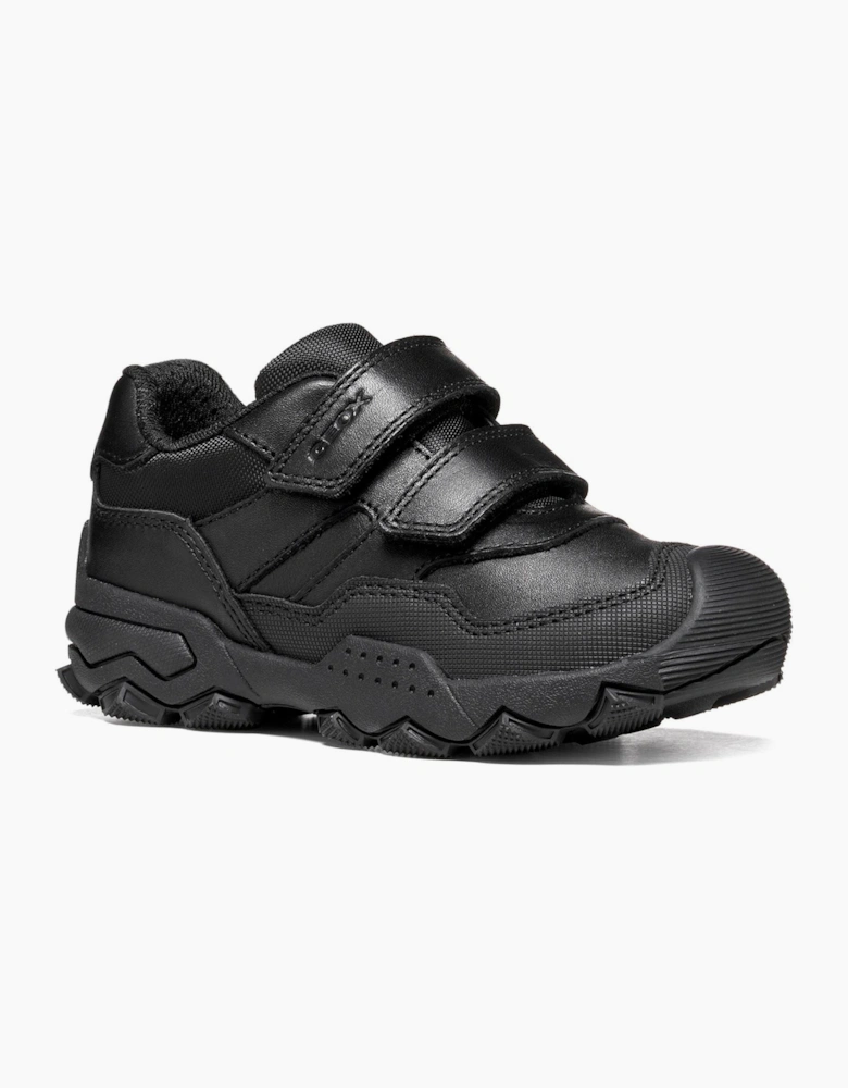 Geox J Buller Leather Black Trainers