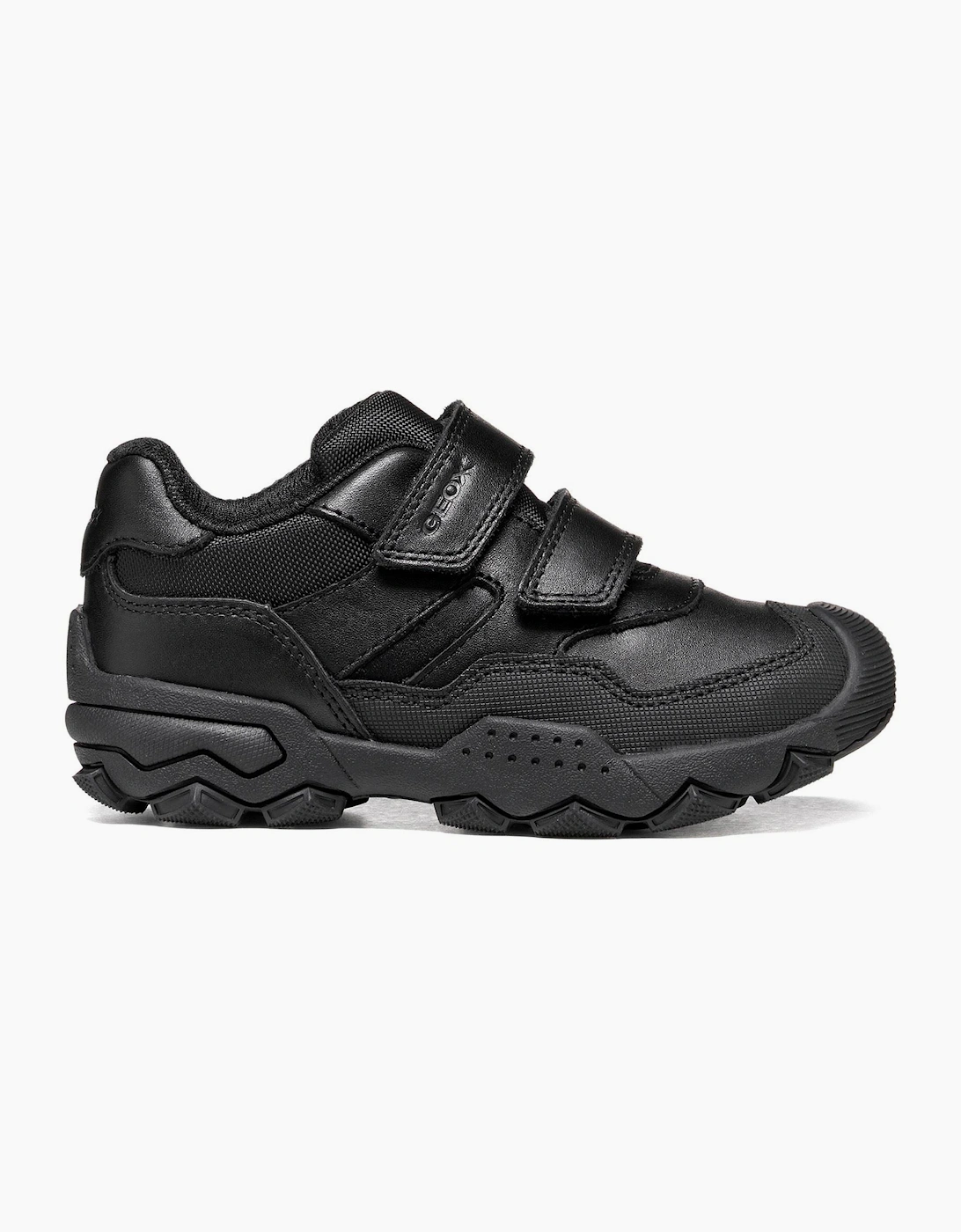 Geox J Buller Leather Black Trainers