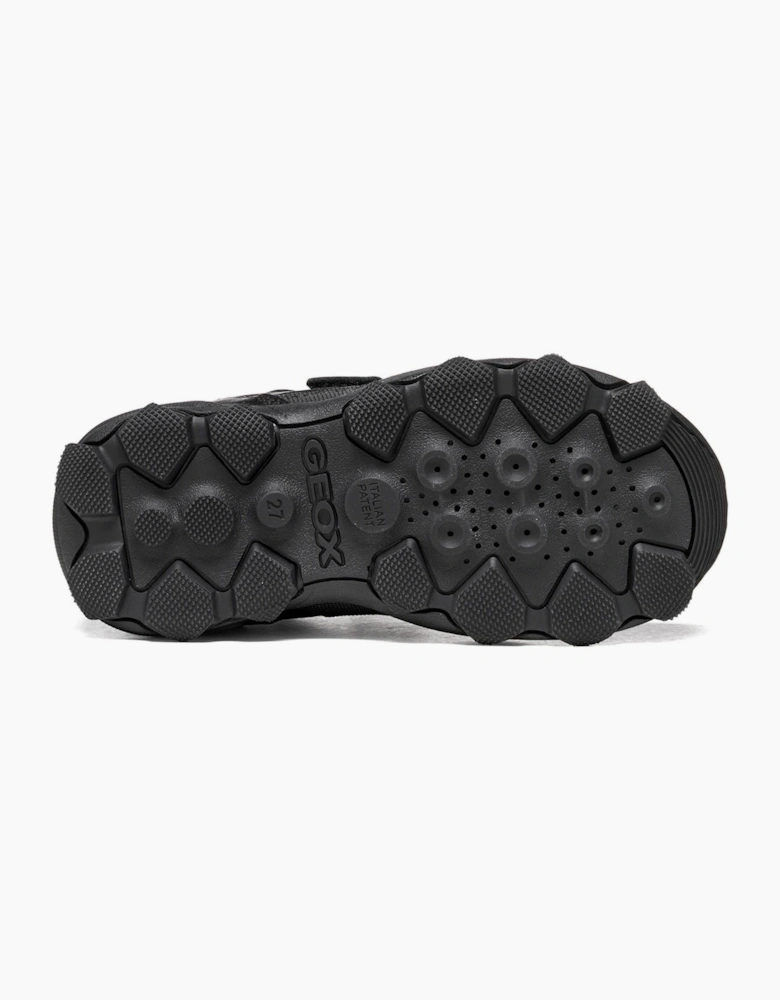 Geox J Buller Leather Black Trainers