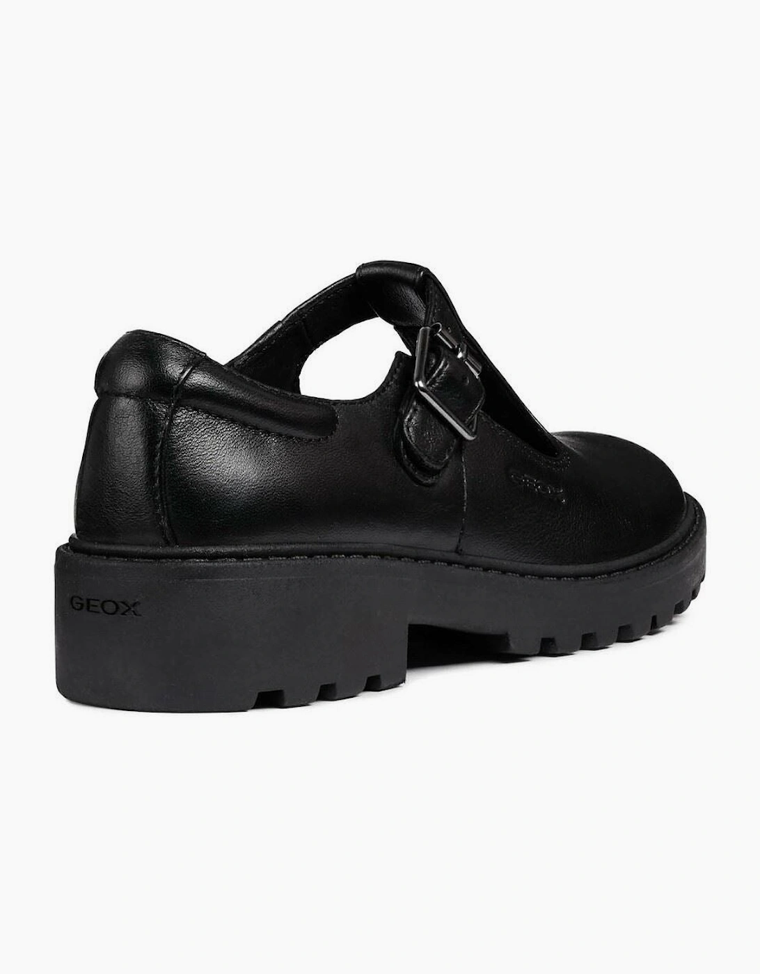 Geox J Casey Girl Leather Black Shoes