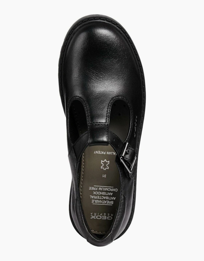Geox J Casey Girl Leather Black Shoes