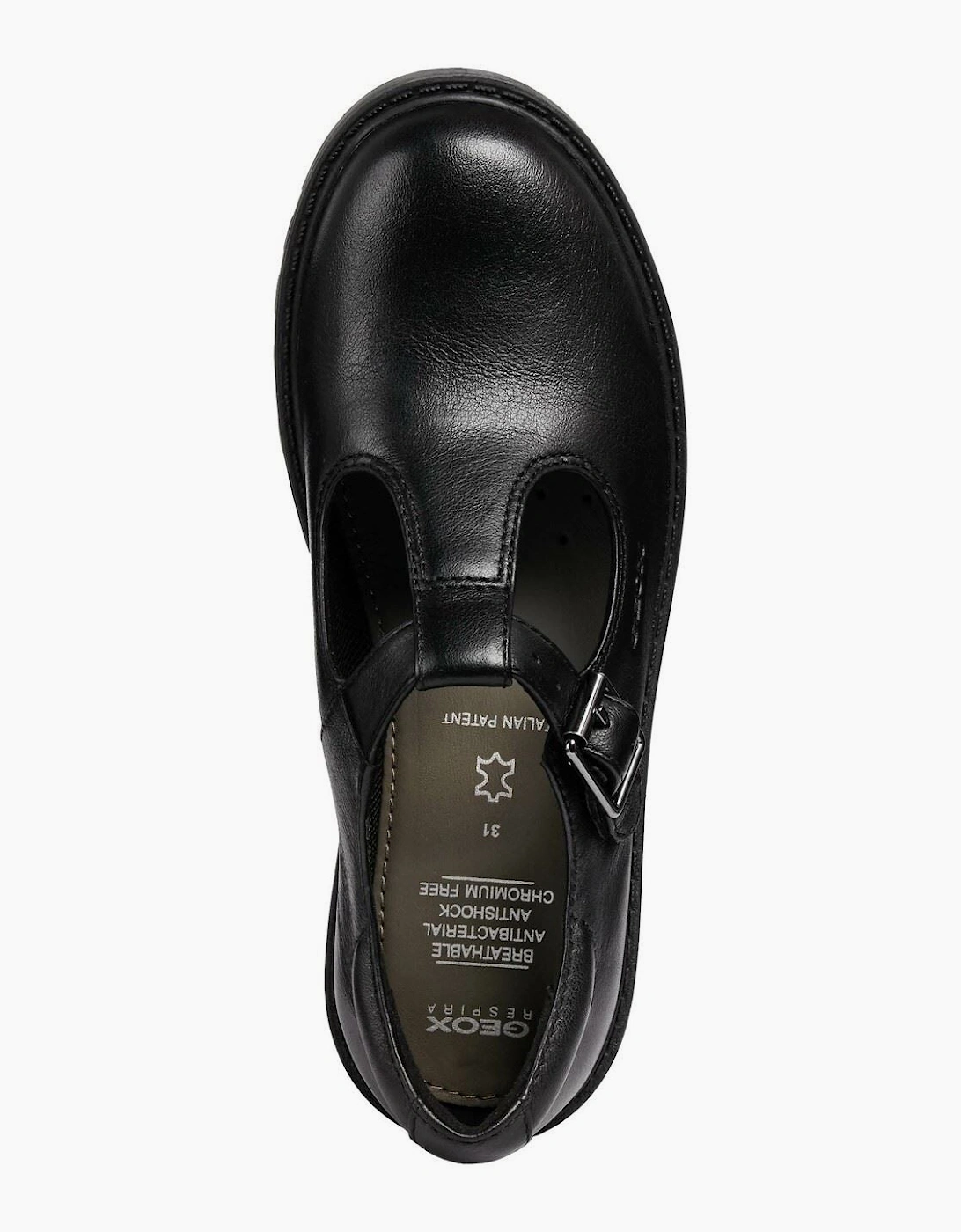 Geox J Casey Girl Leather Black Shoes