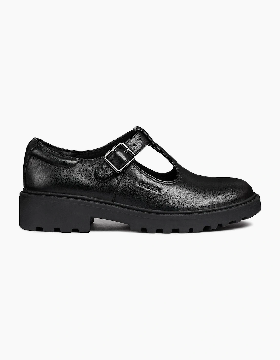 Geox J Casey Girl Leather Black Shoes