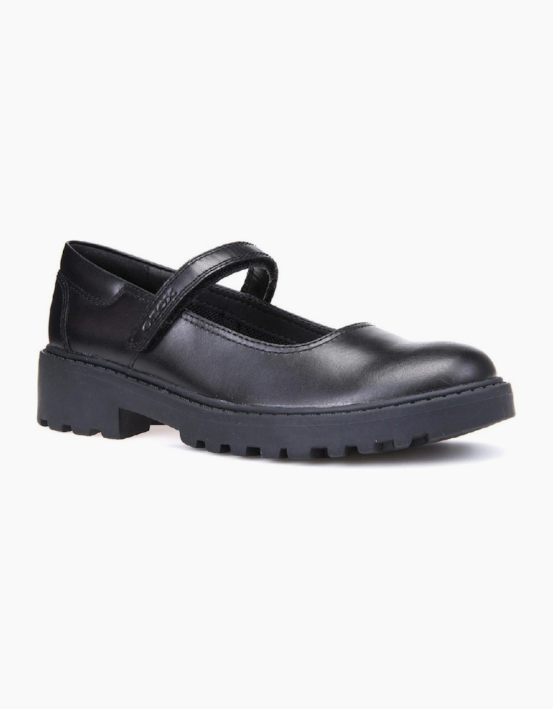 Geox J Casey G. P Leather Black Shoes
