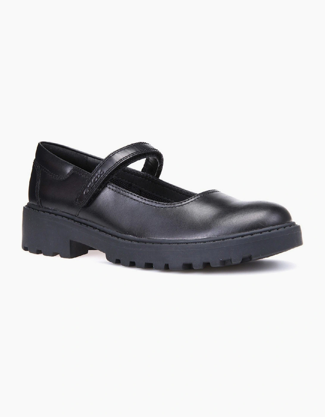 Geox J Casey G. P Leather Black Shoes