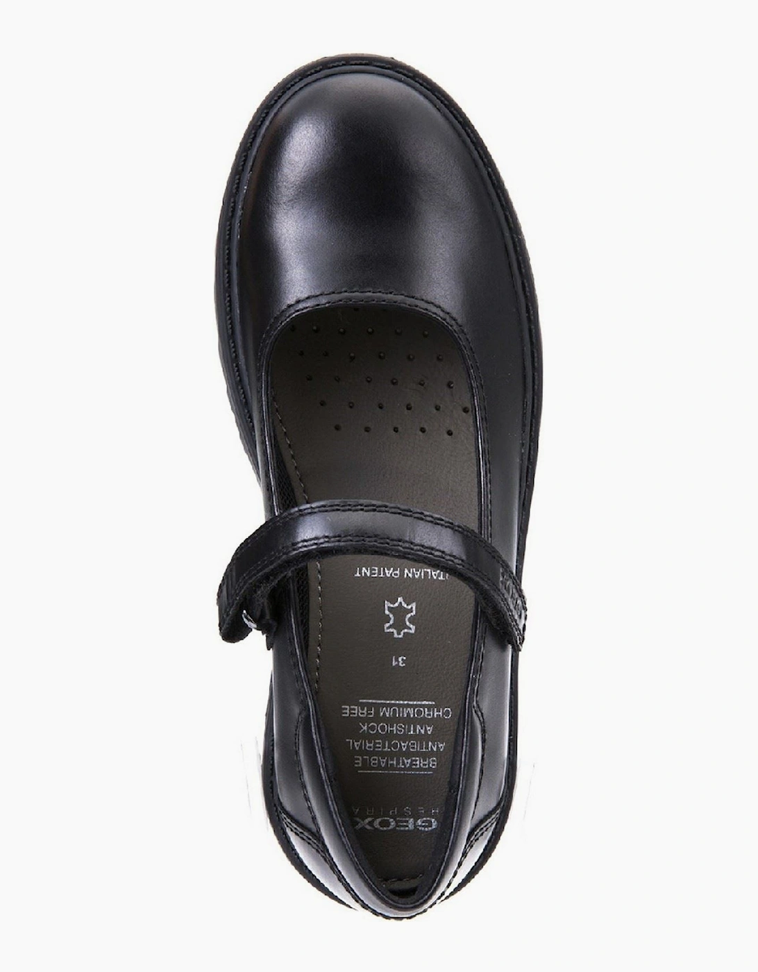 Geox J Casey G. P Leather Black Shoes