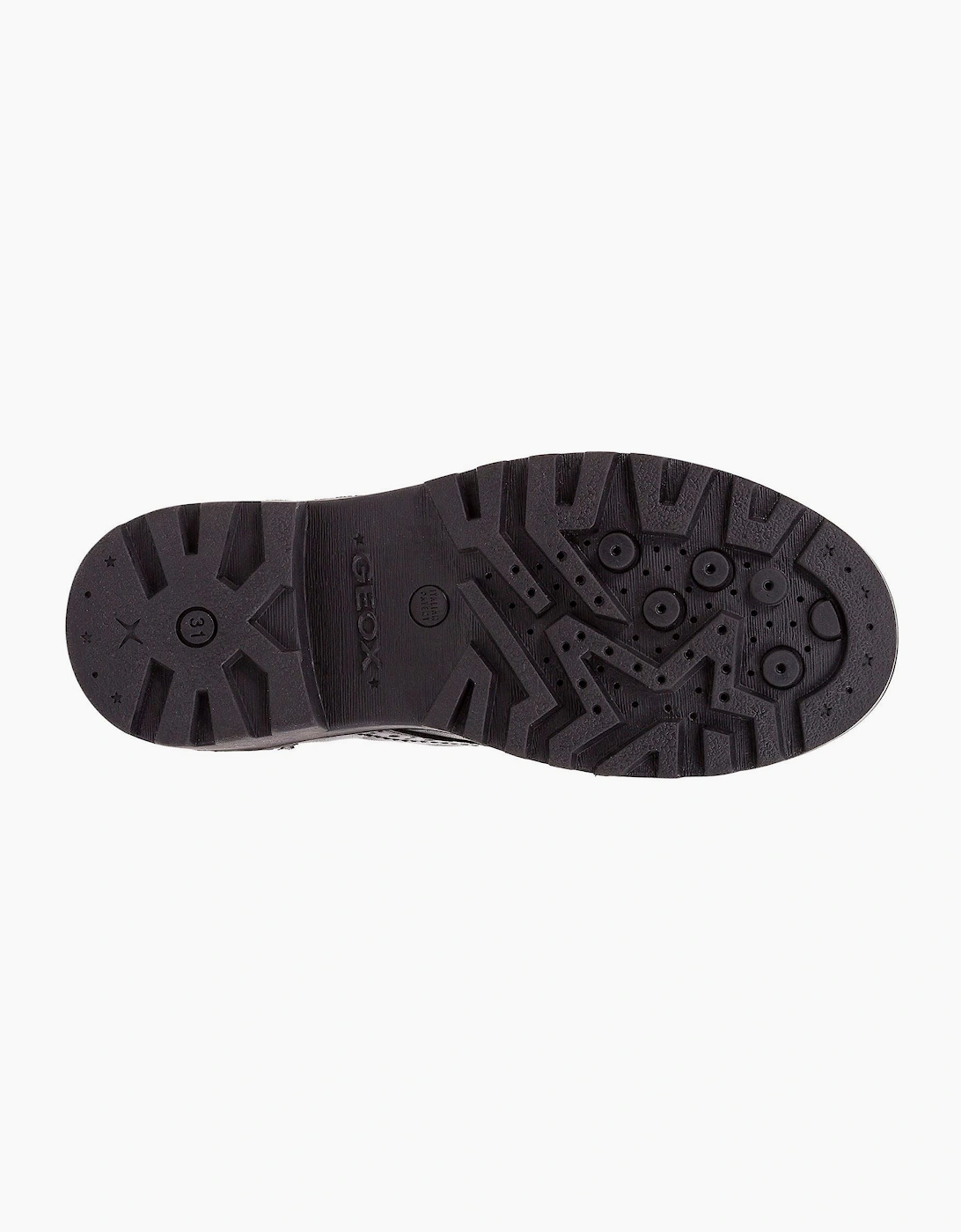 Geox J Casey G. N Leather Black Lace-Up Shoes