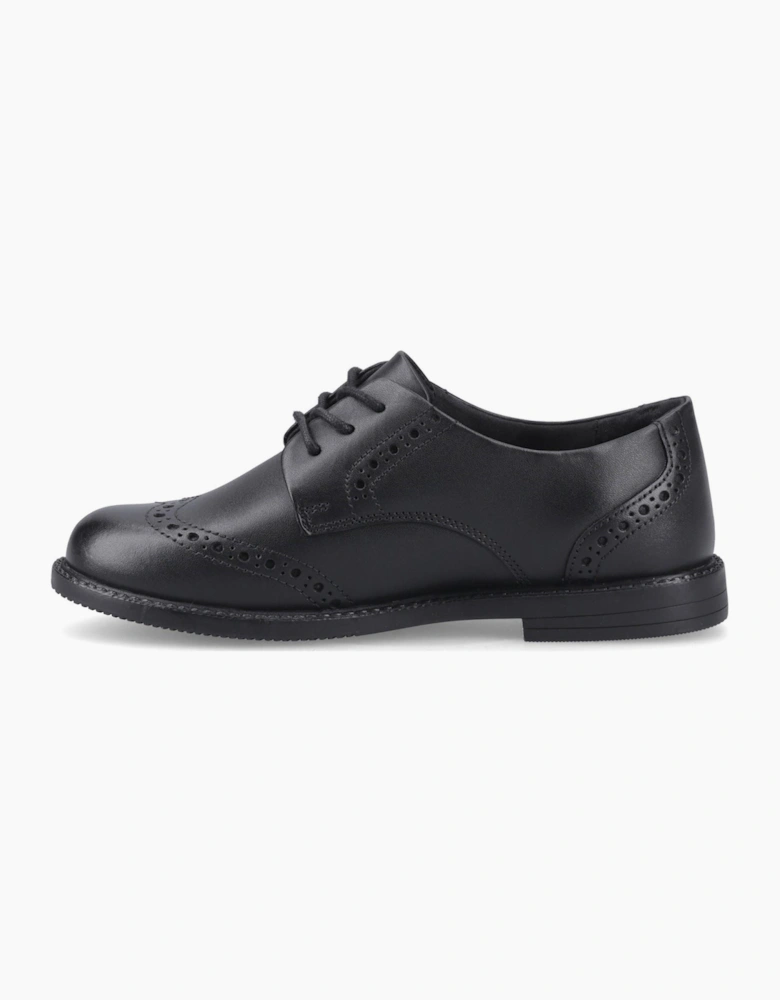 Hush Puppies Ava Snr Leather Black Brogues