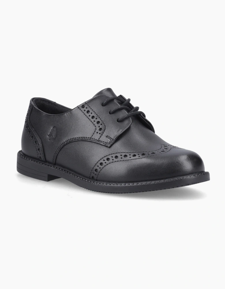 Hush Puppies Ava Snr Leather Black Brogues