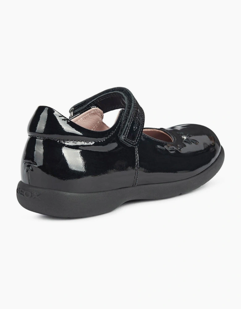 Geox J Naimara G.A Leather Black Patent Shoes
