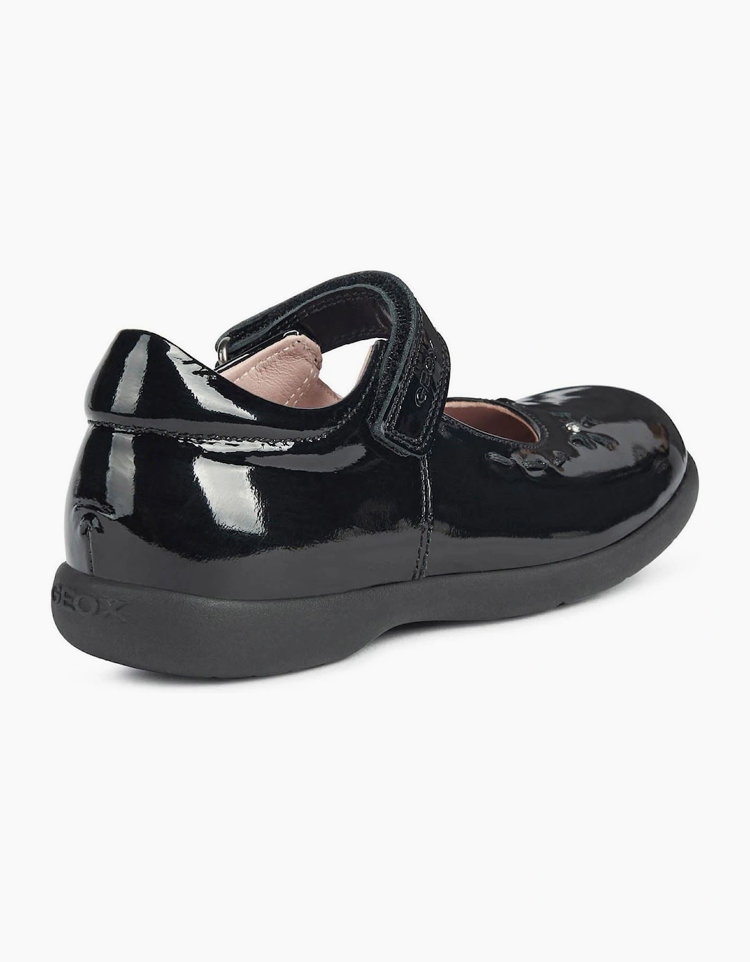 Geox J Naimara G.A Leather Black Patent Shoes