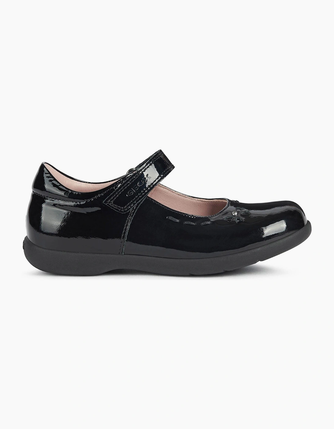 Geox J Naimara G.A Leather Black Patent Shoes