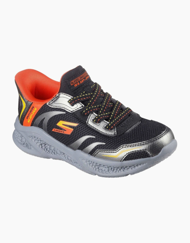 Skechers Meteor-Lights Brisk-Beams Black/Silver Trainers
