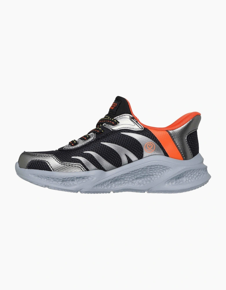 Skechers Meteor-Lights Brisk-Beams Black/Silver Trainers