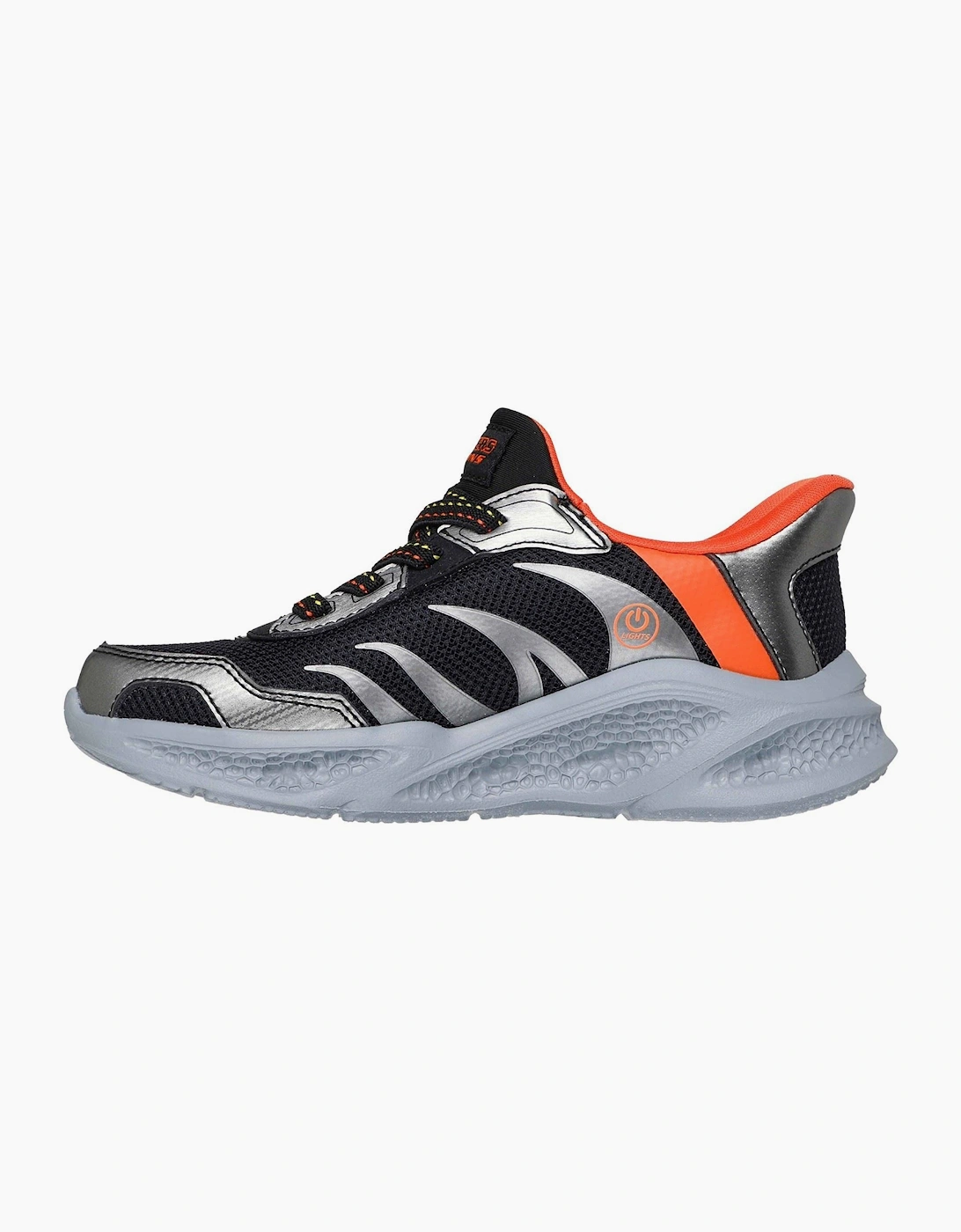 Skechers Meteor-Lights Brisk-Beams Black/Silver Trainers