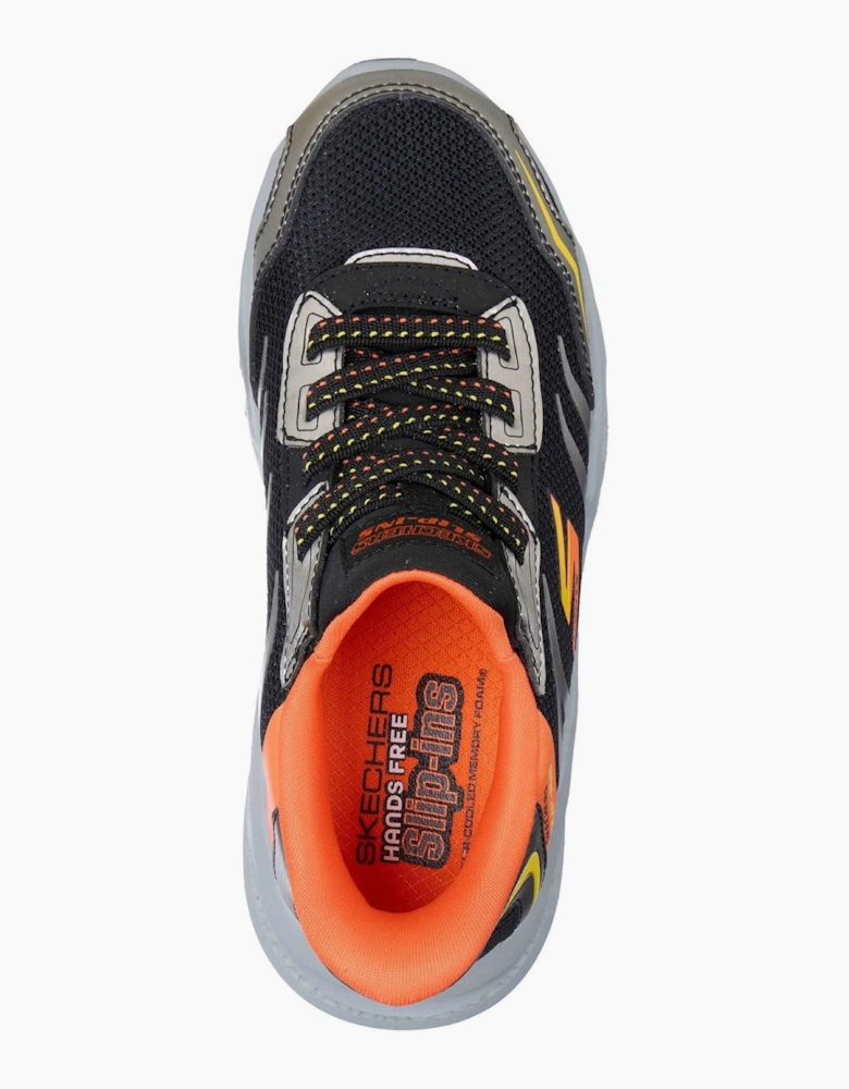 Skechers Meteor-Lights Brisk-Beams Black/Silver Trainers
