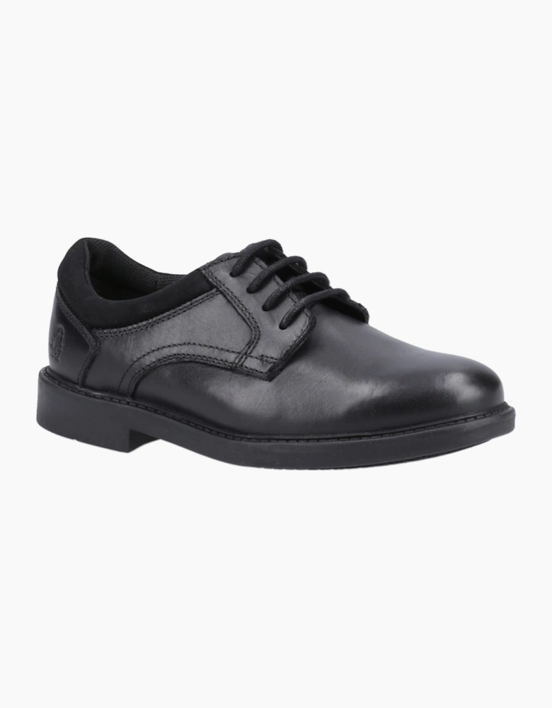 Hush Puppies Tommy Junior Leather Black Lace-Up Shoes